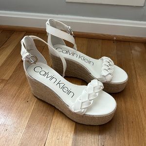 white platform espadrille sandals